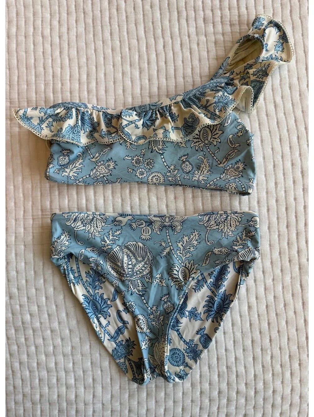 Roller Rabbit Kids Blue Ruffle Bikini Two-Piece Swimsuit Size 10/12
